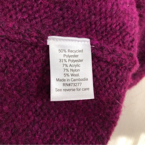 Nine West Purple wool blend Cable knit Mock Turtleneck sweater XL - Picture 7 of 9